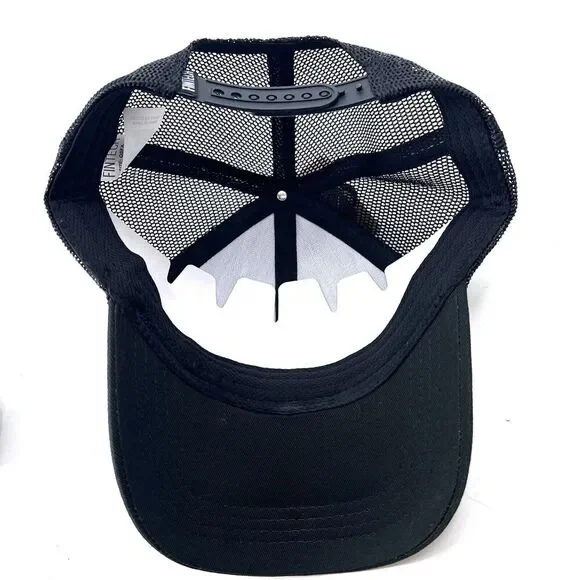 Fintech Fishing Black Logo Patch Mesh Snap Back Trucker Cap Hat Unisex OS - Picture 5 of 6